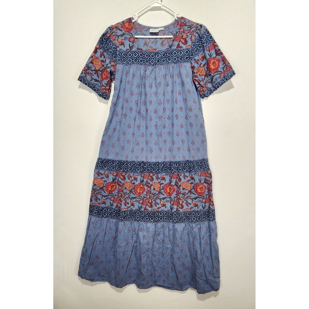 The Vermont Country Store Women's Western Wear Floral Dress Blue Size XS - Picture 1 of 7